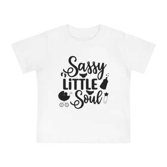 Girls Sassy Little Soul Baby Short Sleeve T-Shirt White